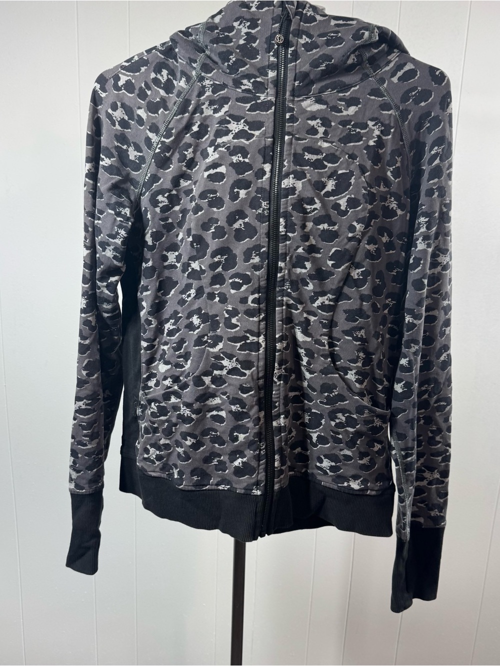 lululemon athletica Black & Gray Leopard Zip Hoodie